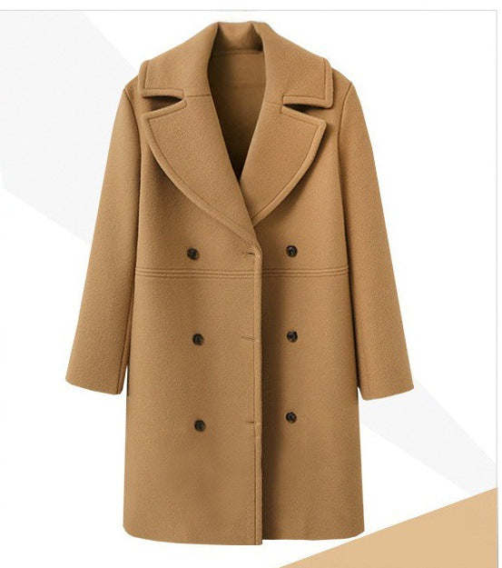 European and American autumn and winter plus size cross-border women's woolen coat