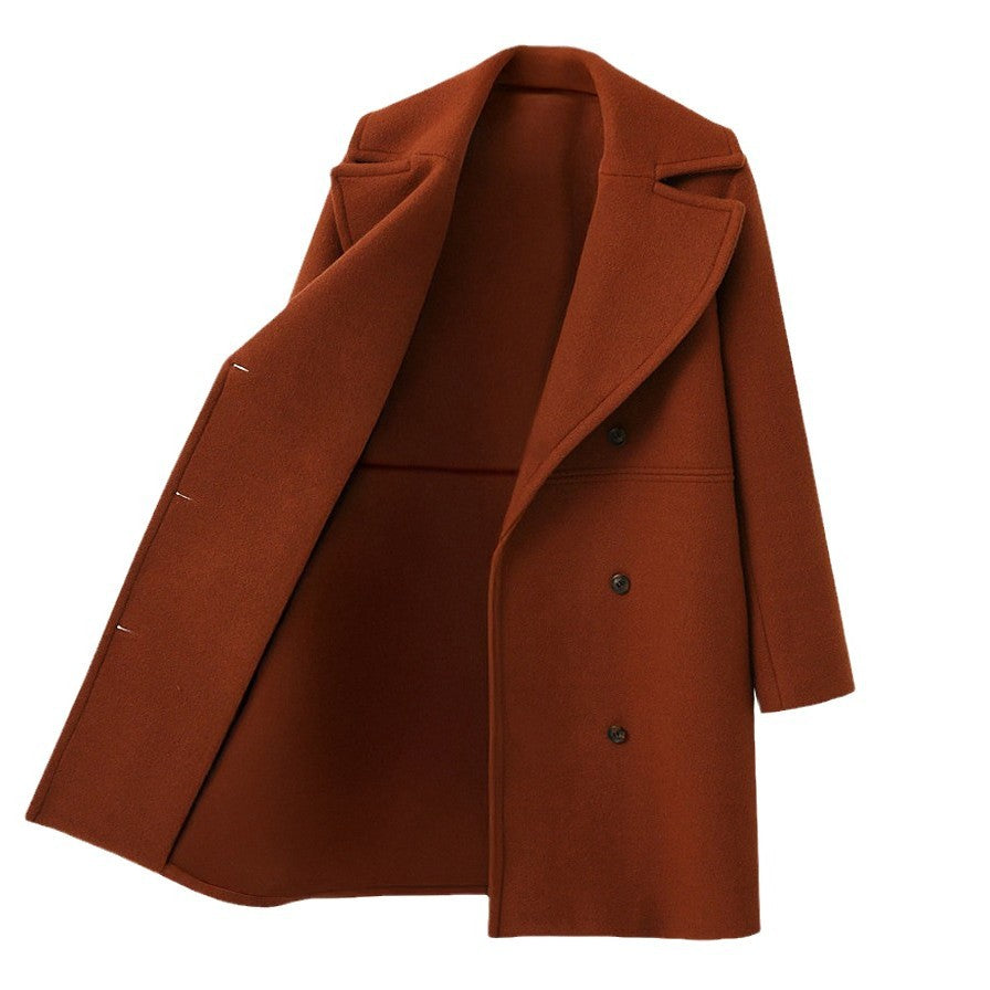 European and American autumn and winter plus size cross-border women's woolen coat