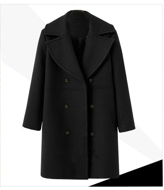 European and American autumn and winter plus size cross-border women's woolen coat