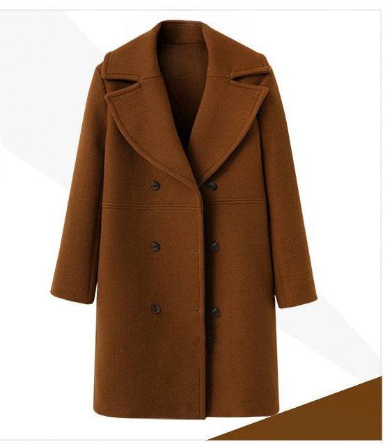 European and American autumn and winter plus size cross-border women's woolen coat