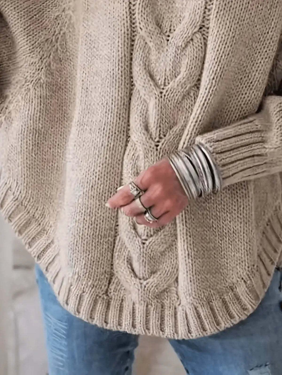 Plus-Size Batwing Turtleneck Sweater
