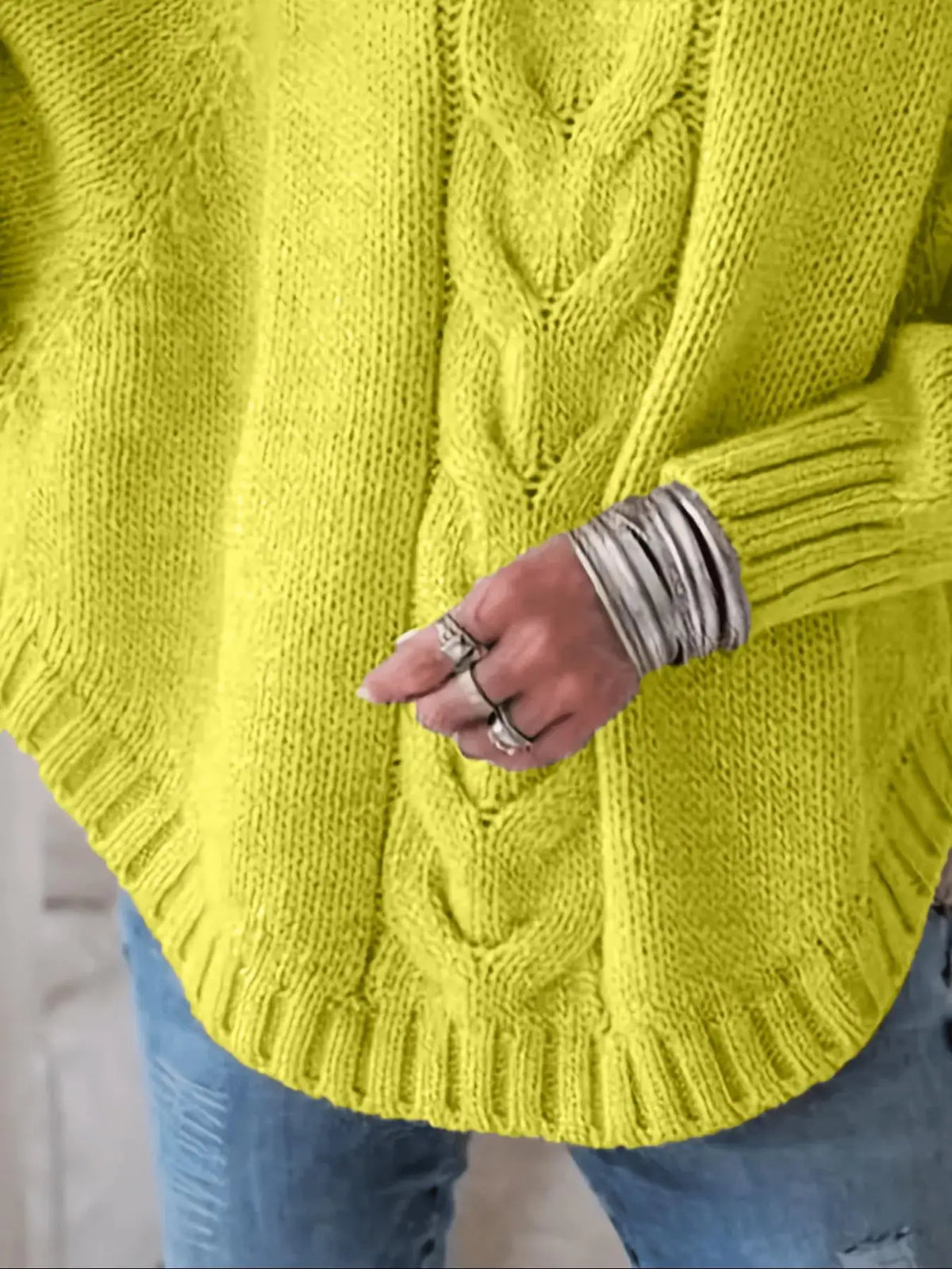 Plus-Size Batwing Turtleneck Sweater