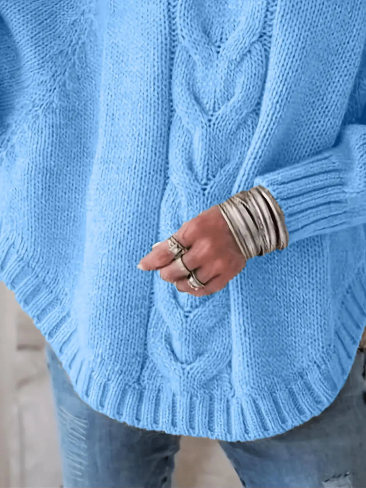 Plus-Size Batwing Turtleneck Sweater