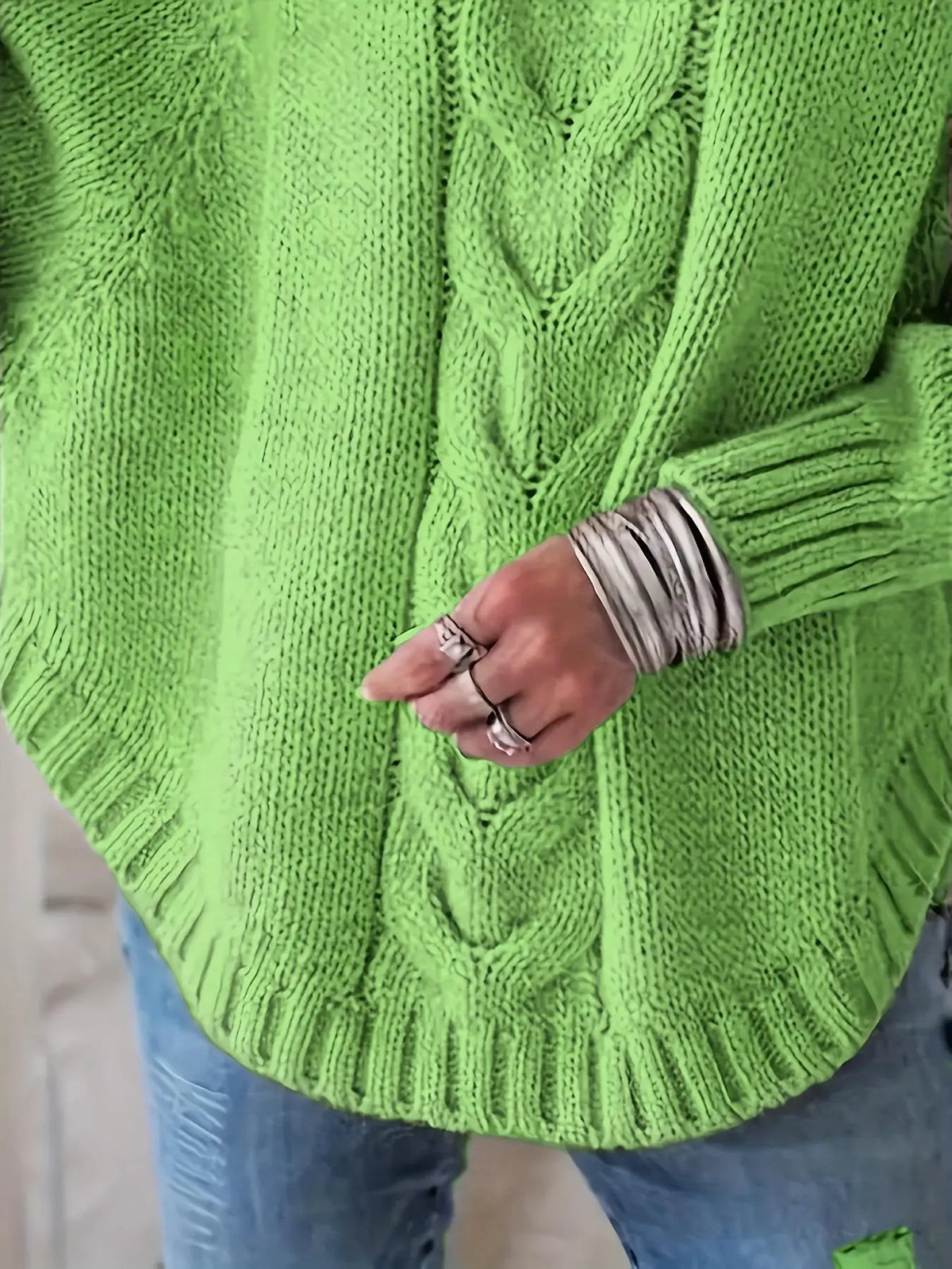 Plus-Size Batwing Turtleneck Sweater