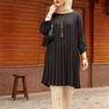 Women's Pleated Tunic with Adjustable Sleeves
