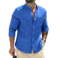 Men’s Mandarin Collar Long Sleeve Shirt